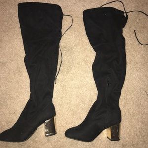 Wide calf thigh high boots